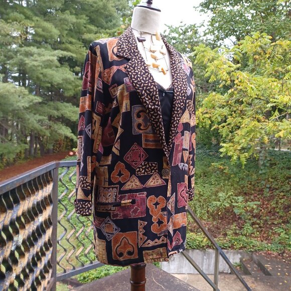 90s Vintage Lightweight Loose Fit Blazer, S/M - Picture 2 of 6